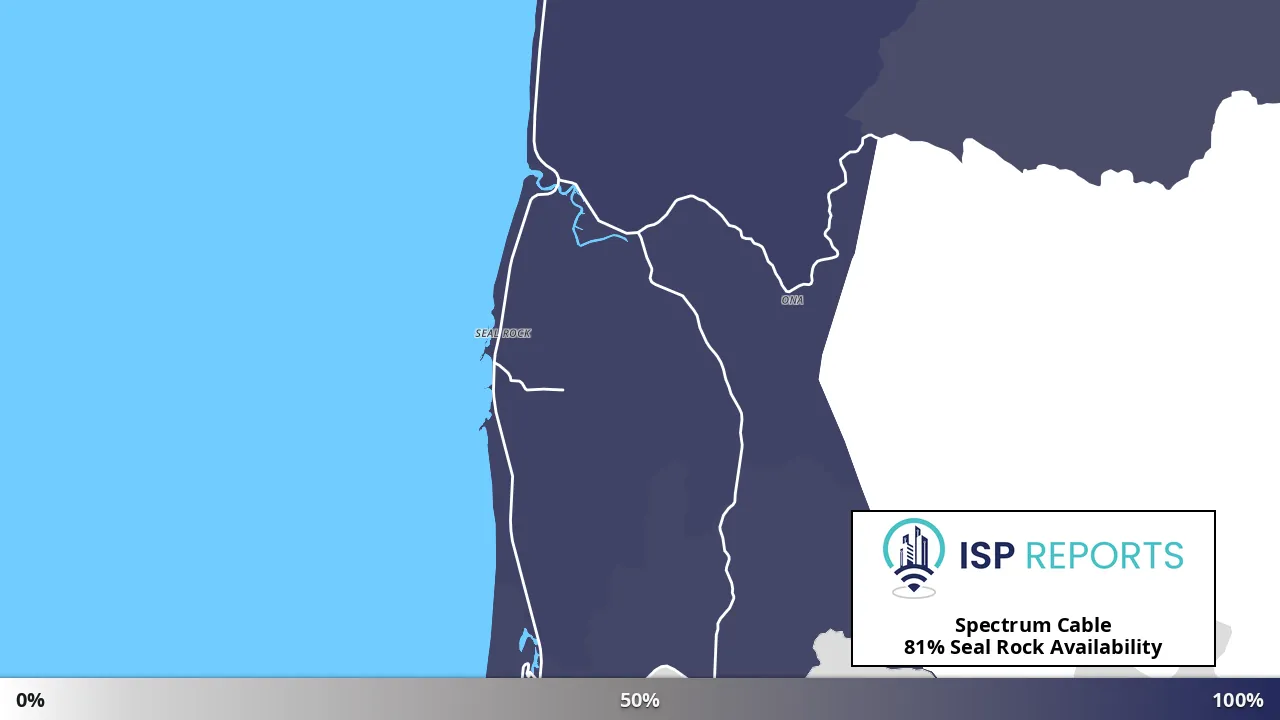 Seal Rock, OR map of internet availability