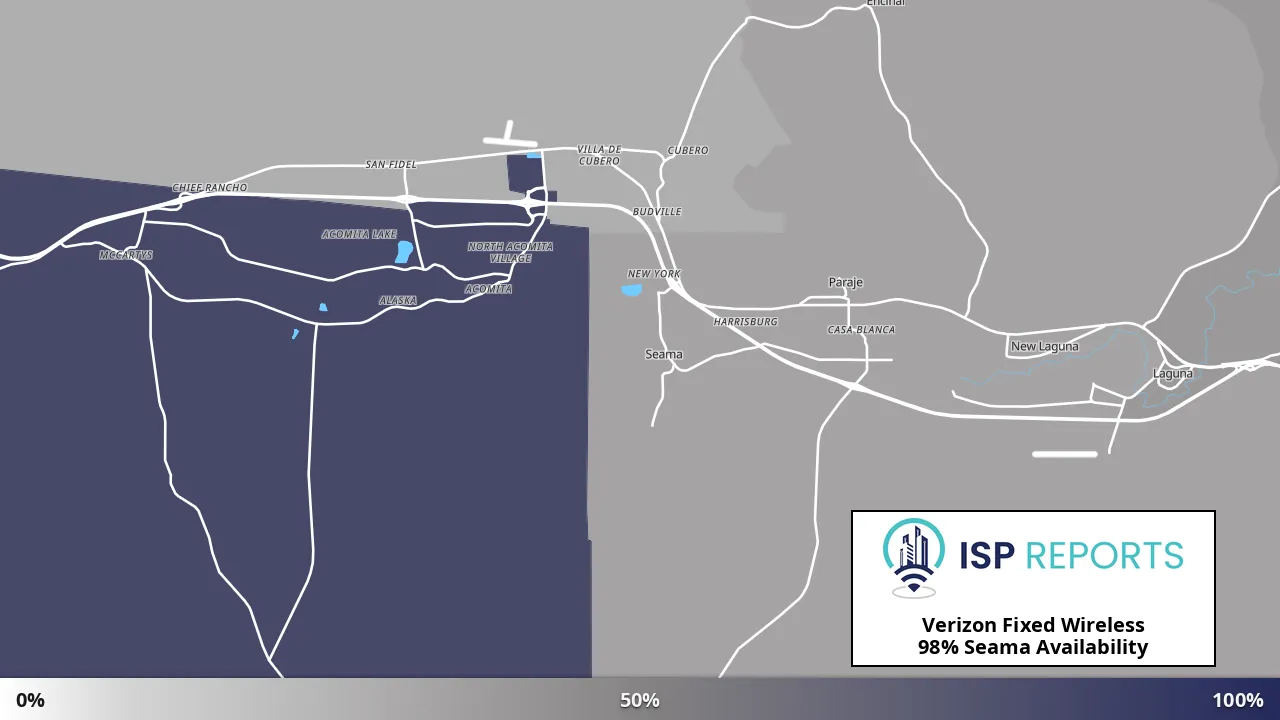 Seama, NM map of internet availability