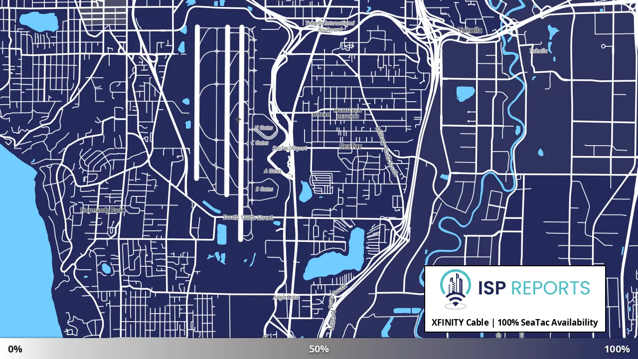 SeaTac, WA map of internet availability