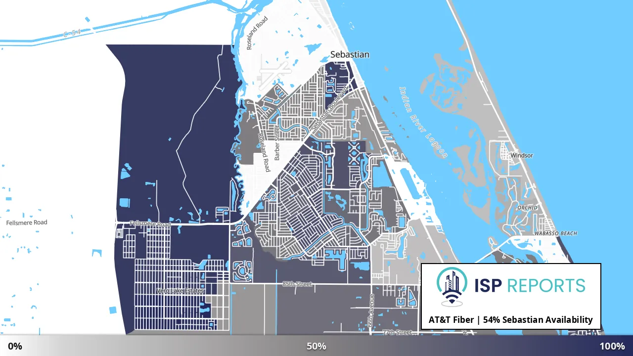 Sebastian, FL map of internet availability