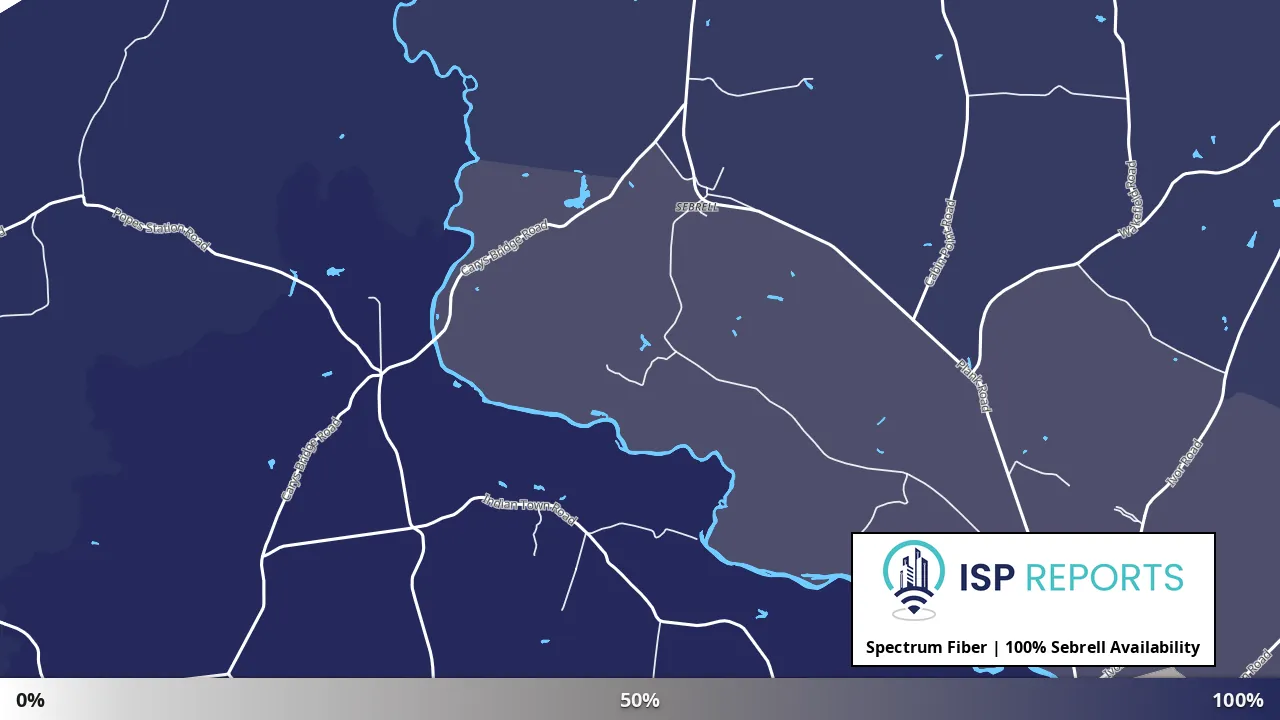 Sebrell, VA map of internet availability