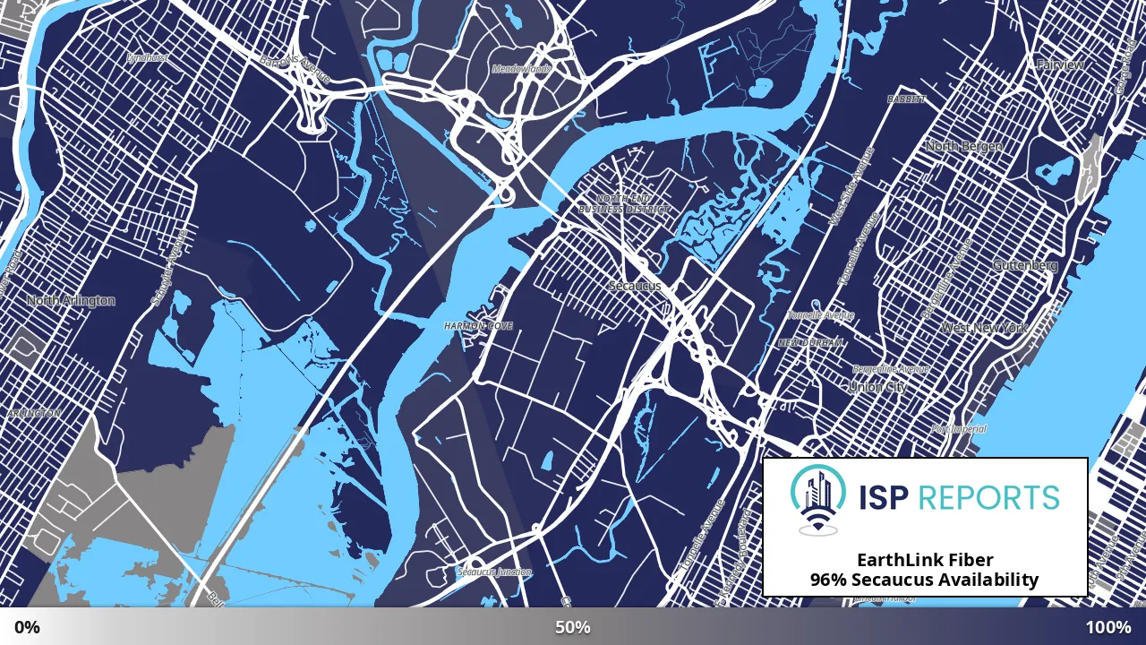 Secaucus, NJ map of internet availability