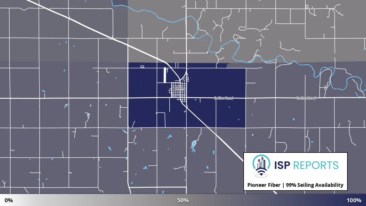 Seiling, OK map of internet availability