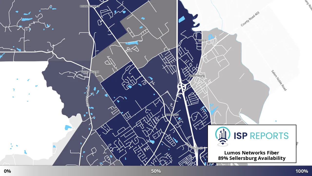 Sellersburg, IN map of internet availability