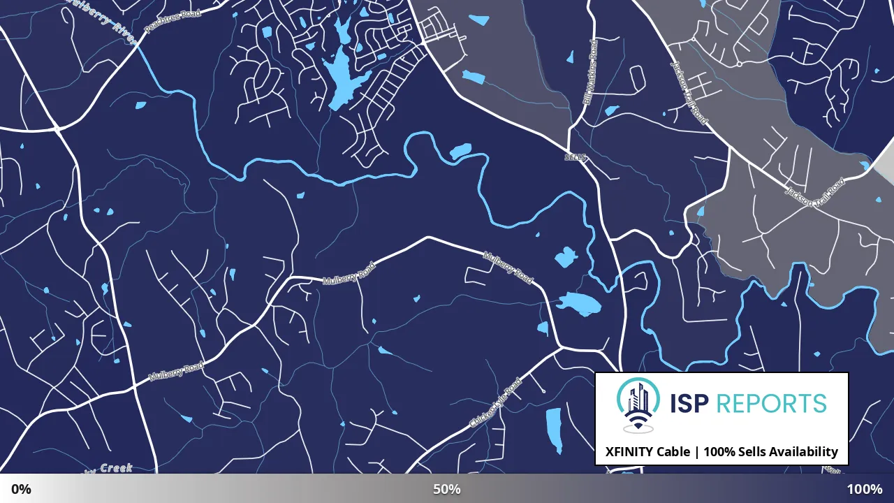 Sells, GA map of internet availability