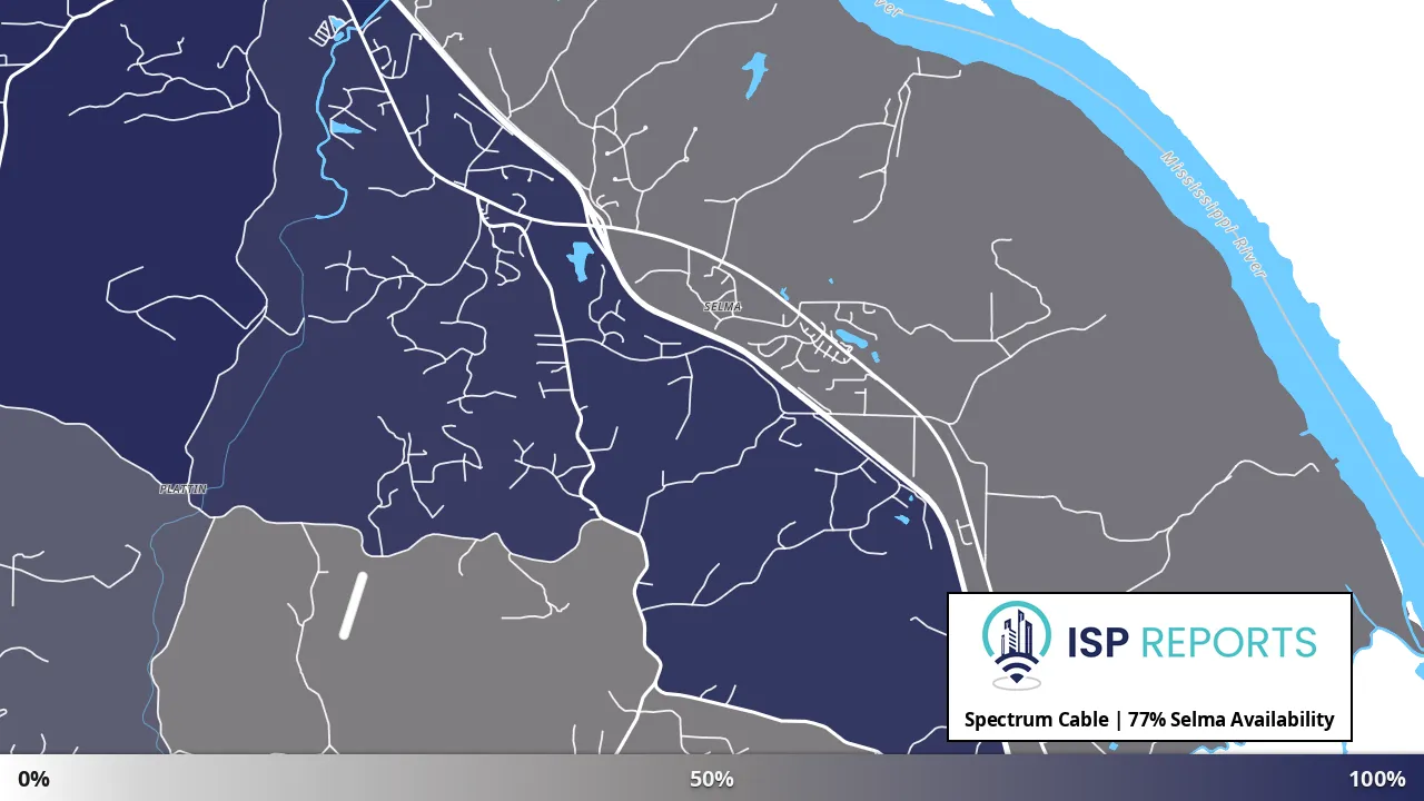 Selma, MO map of internet availability