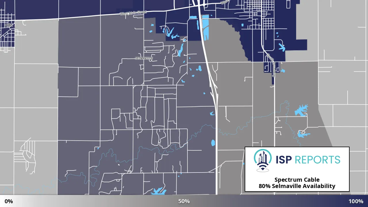 Selmaville, IL map of internet availability