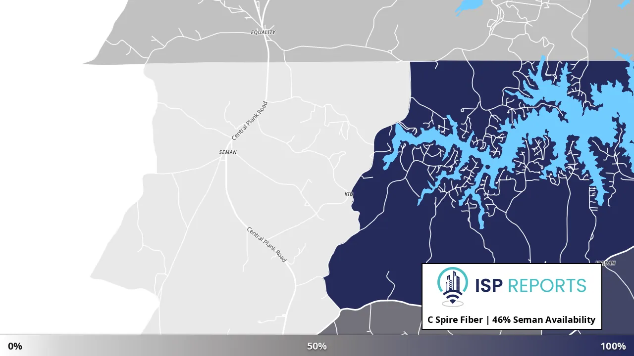 Seman, AL map of internet availability