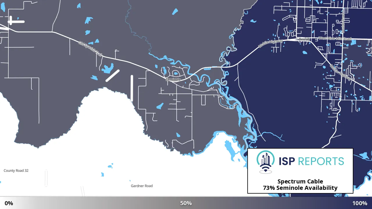 Seminole, AL map of internet availability