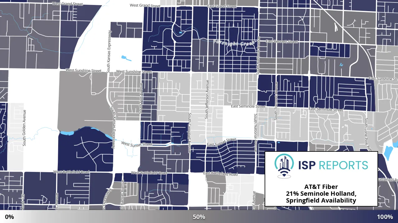 Seminole Holland, Springfield, MO map of internet availability