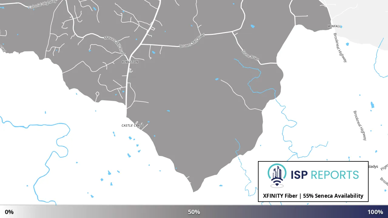 Seneca, VA map of internet availability