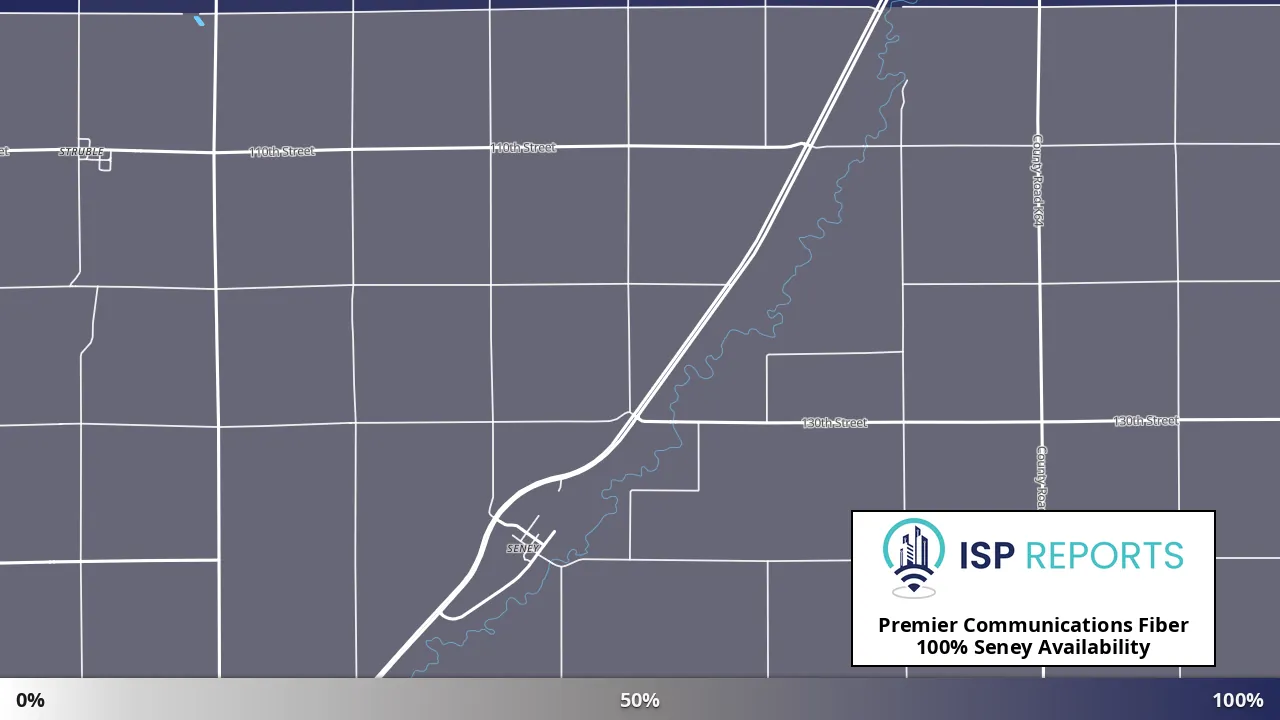 Seney, IA map of internet availability