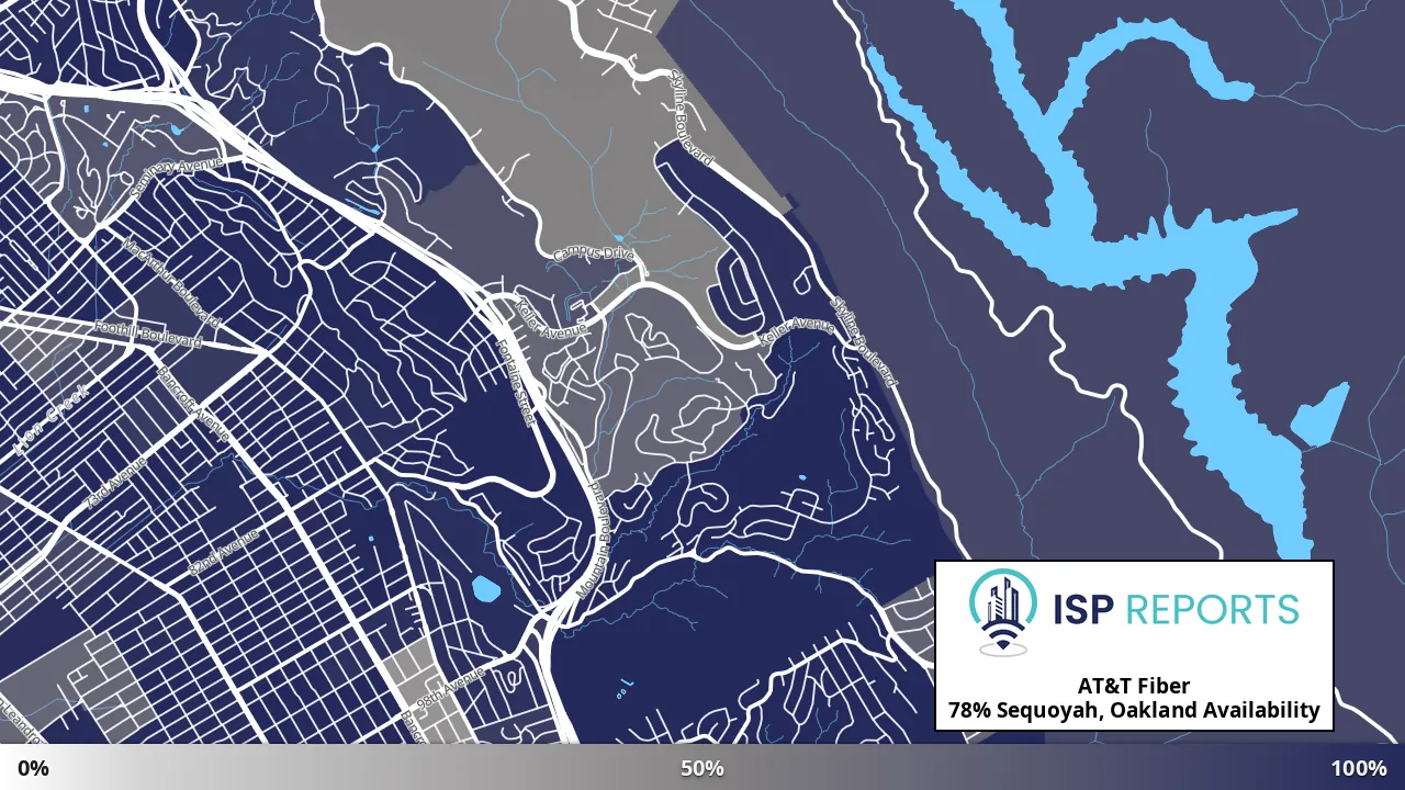 Sequoyah, Oakland, CA map of internet availability