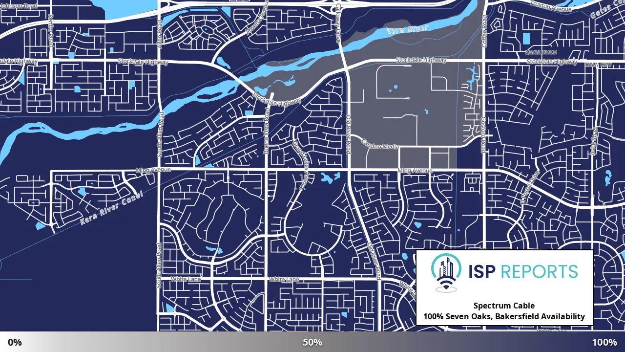 Seven Oaks, Bakersfield, CA map of internet availability