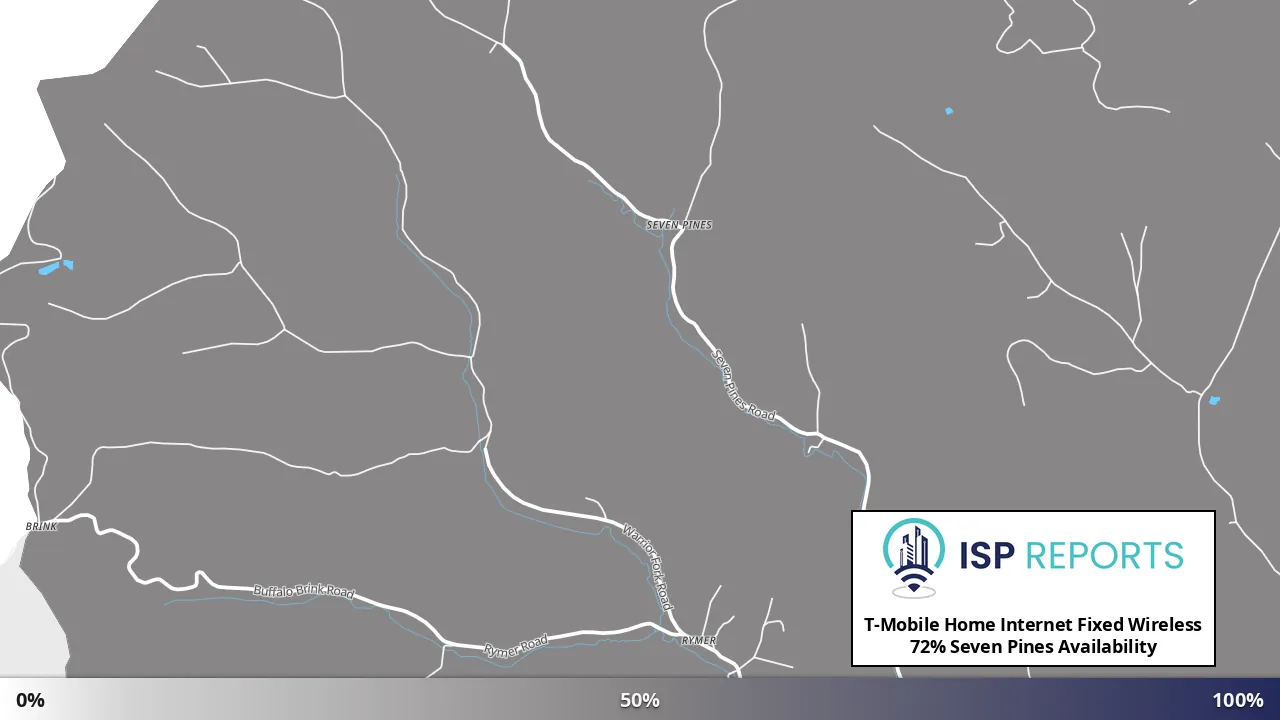 Seven Pines, WV map of internet availability
