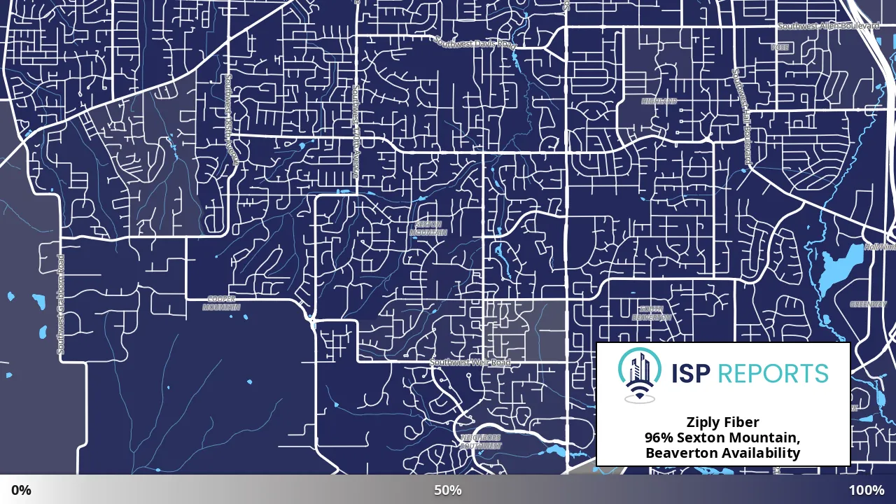 Sexton Mountain, Beaverton, OR map of internet availability