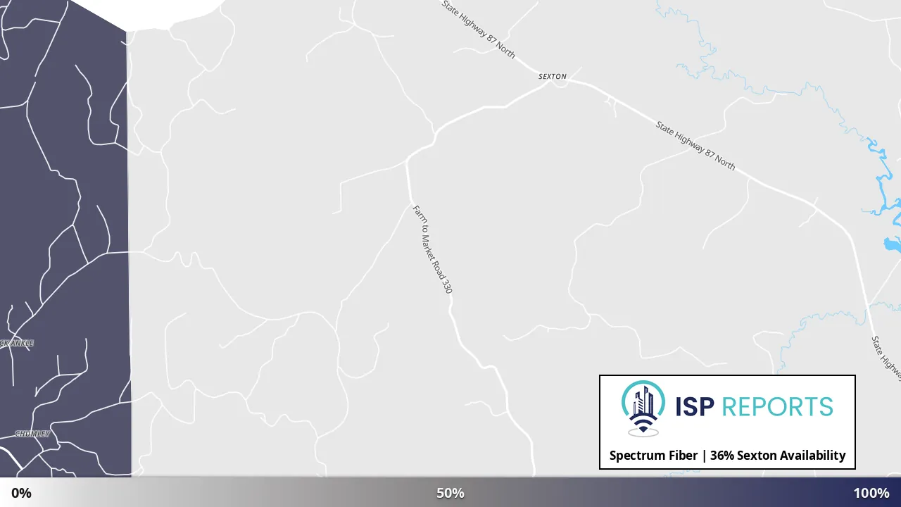 Sexton, TX map of internet availability