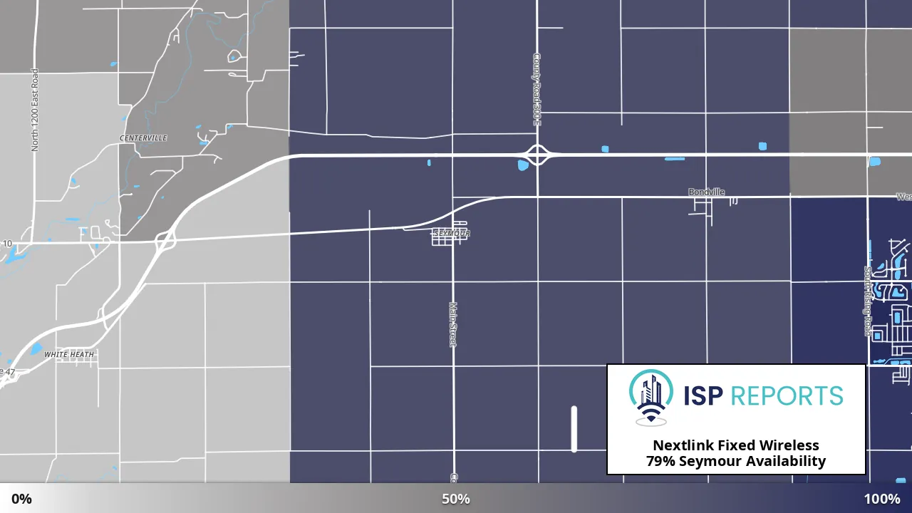Seymour, IL map of internet availability