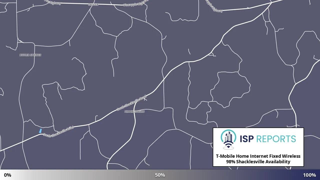 Shacklesville, AL map of internet availability