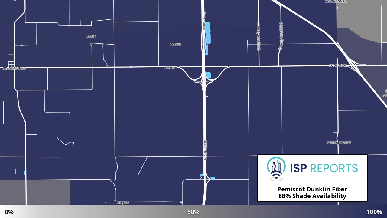 Shade, MO map of internet availability