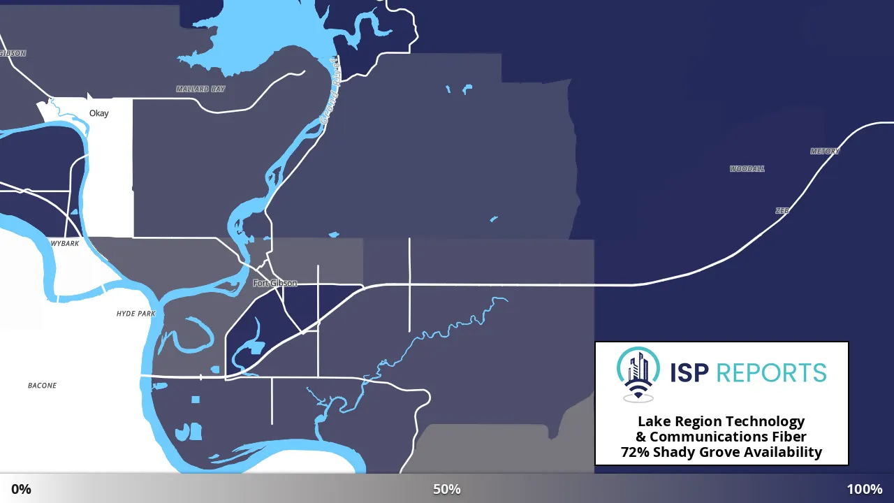 Shady Grove, OK map of internet availability