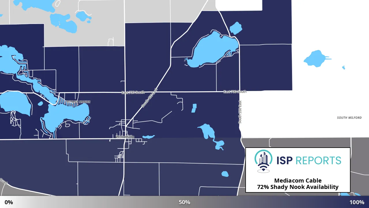 Shady Nook, IN map of internet availability