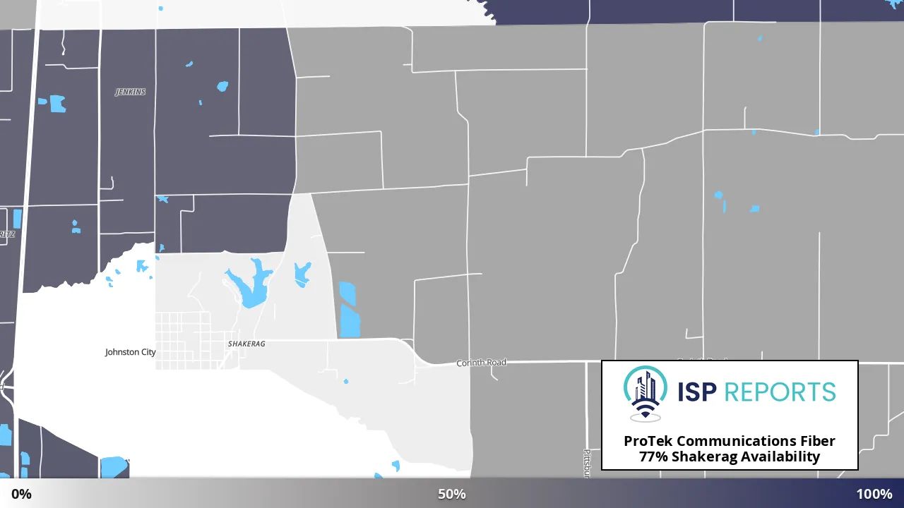 Shakerag, IL map of internet availability