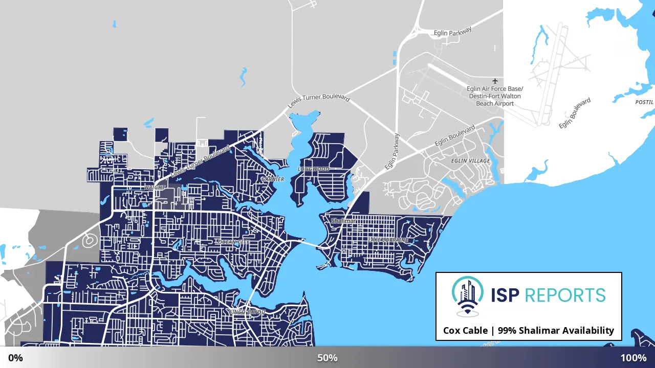 Shalimar, FL map of internet availability