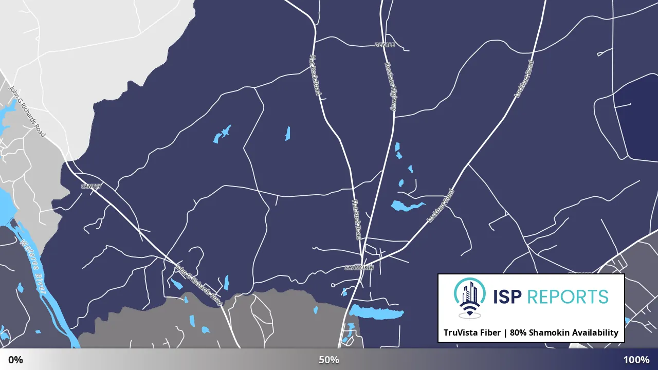 Shamokin, SC map of internet availability