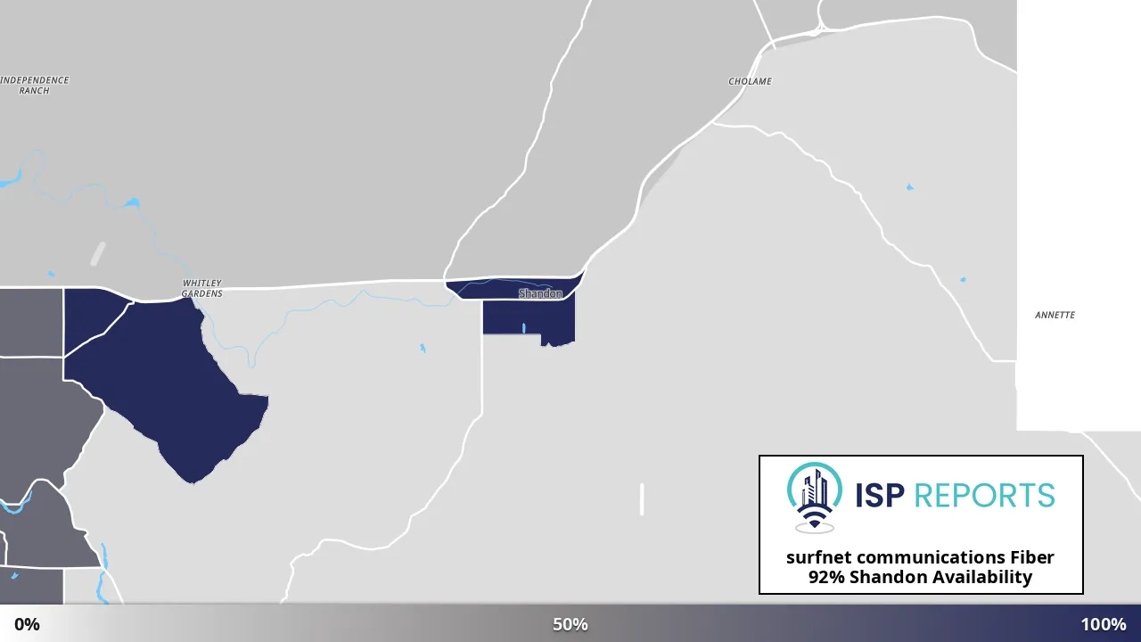 Shandon, CA map of internet availability