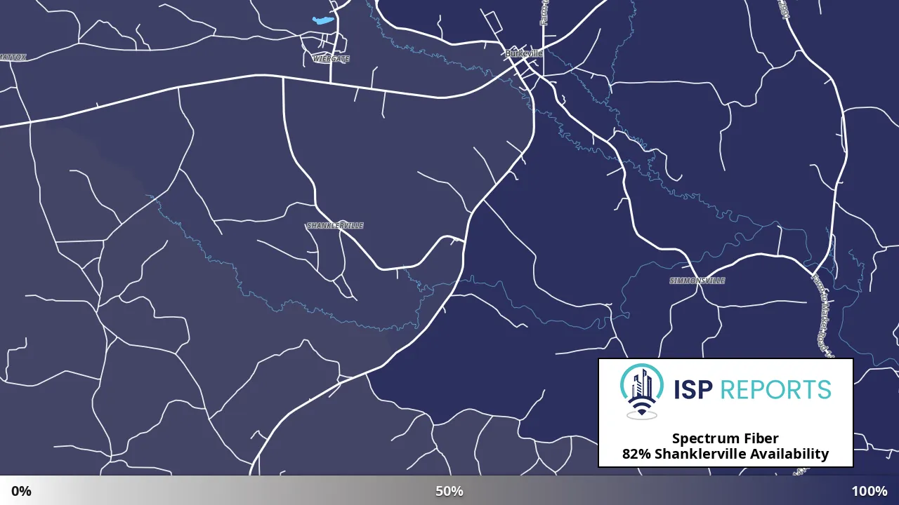 Shanklerville, TX map of internet availability
