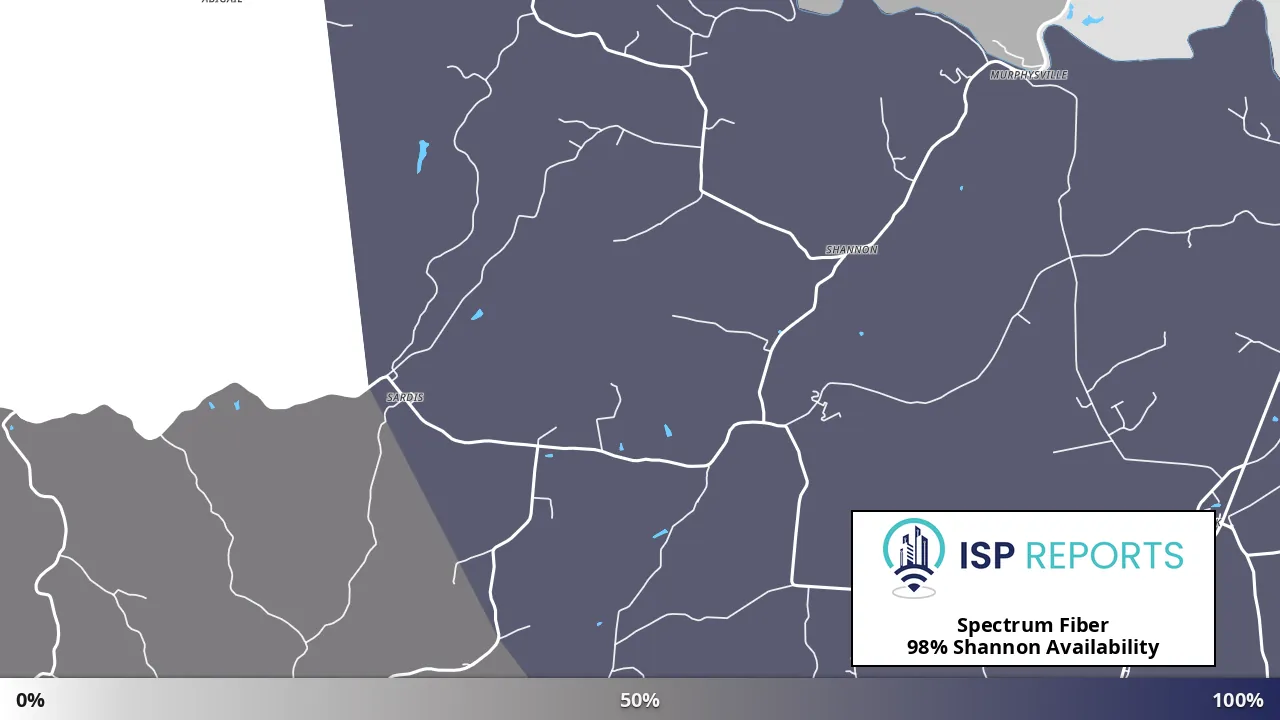 Shannon, KY map of internet availability