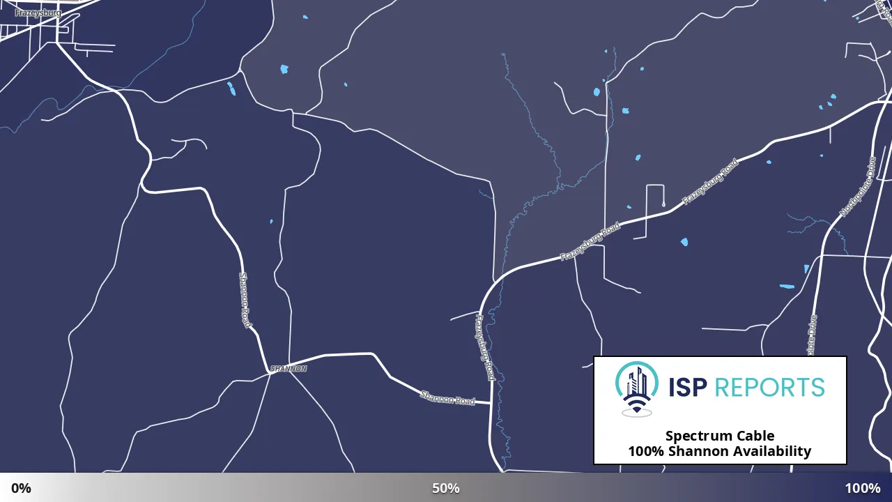 Shannon, OH map of internet availability