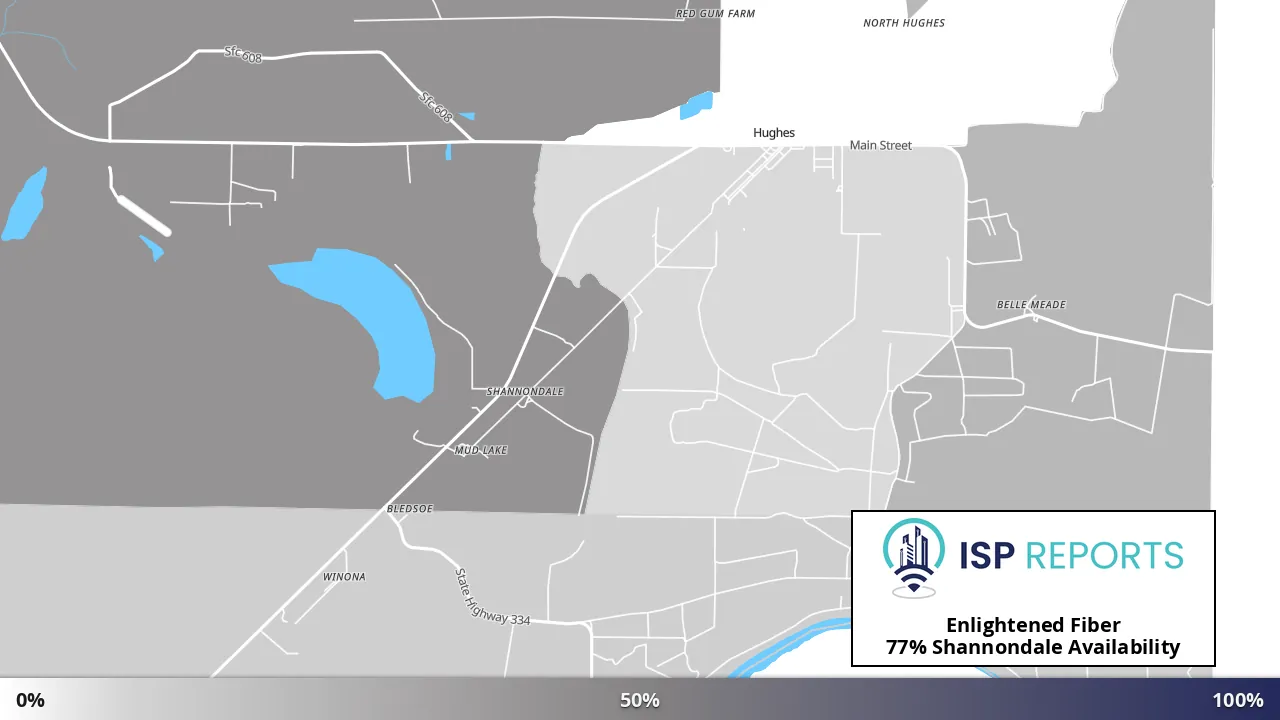 Shannondale, AR map of internet availability