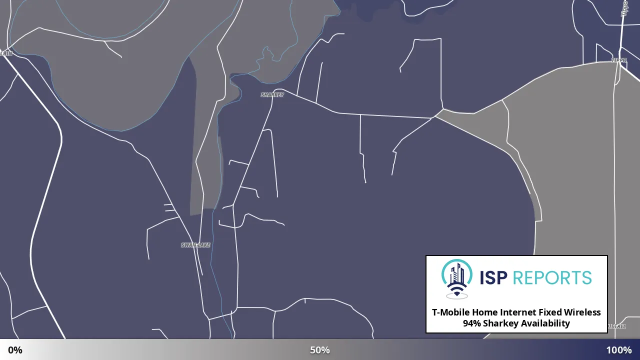 Sharkey, MS map of internet availability