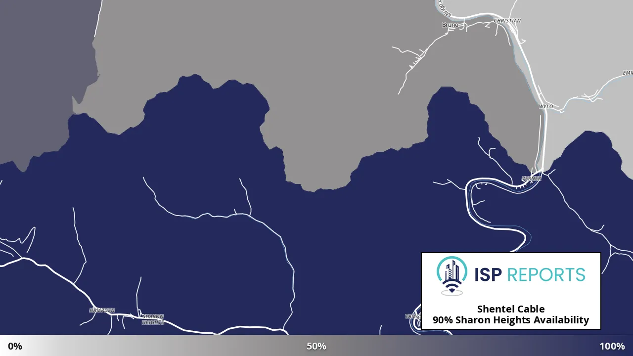 Sharon Heights, WV map of internet availability