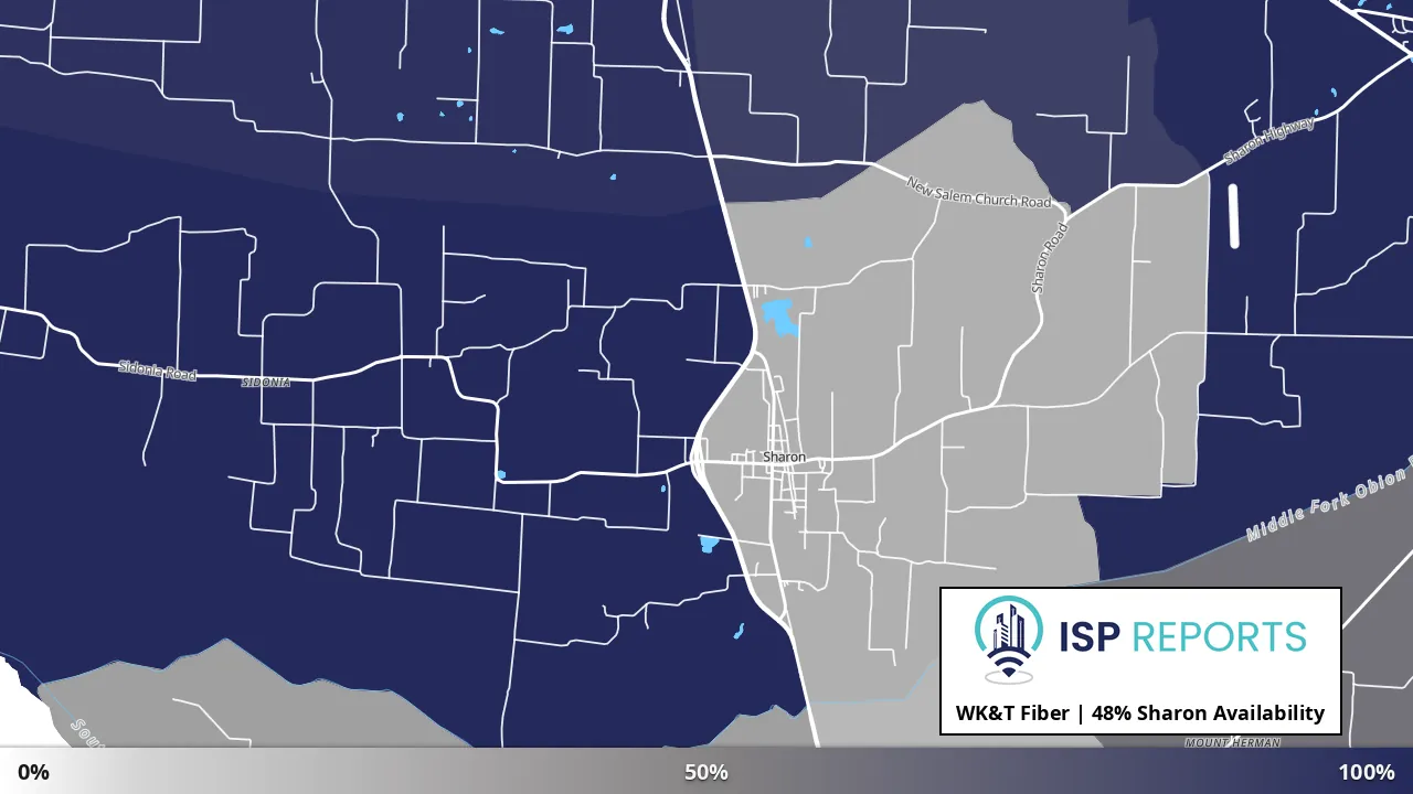 Sharon, TN map of internet availability