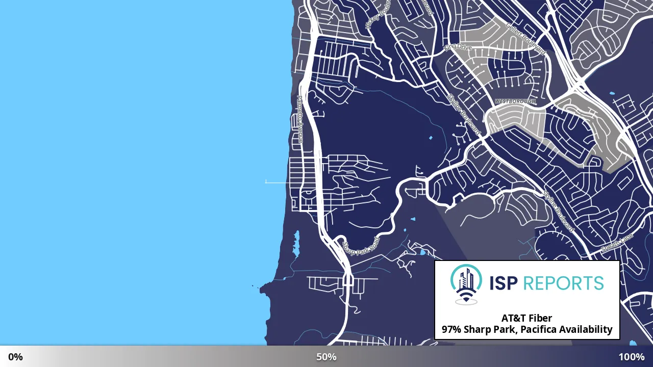Sharp Park, Pacifica, CA map of internet availability