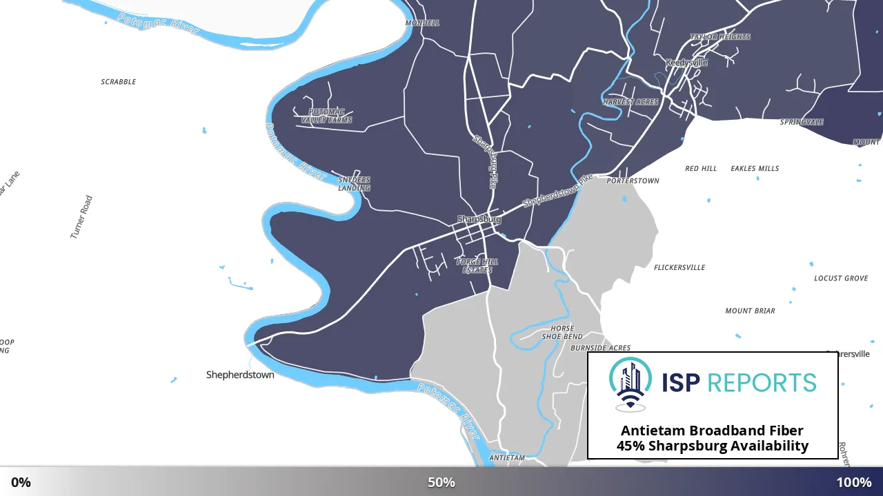Sharpsburg, MD map of internet availability