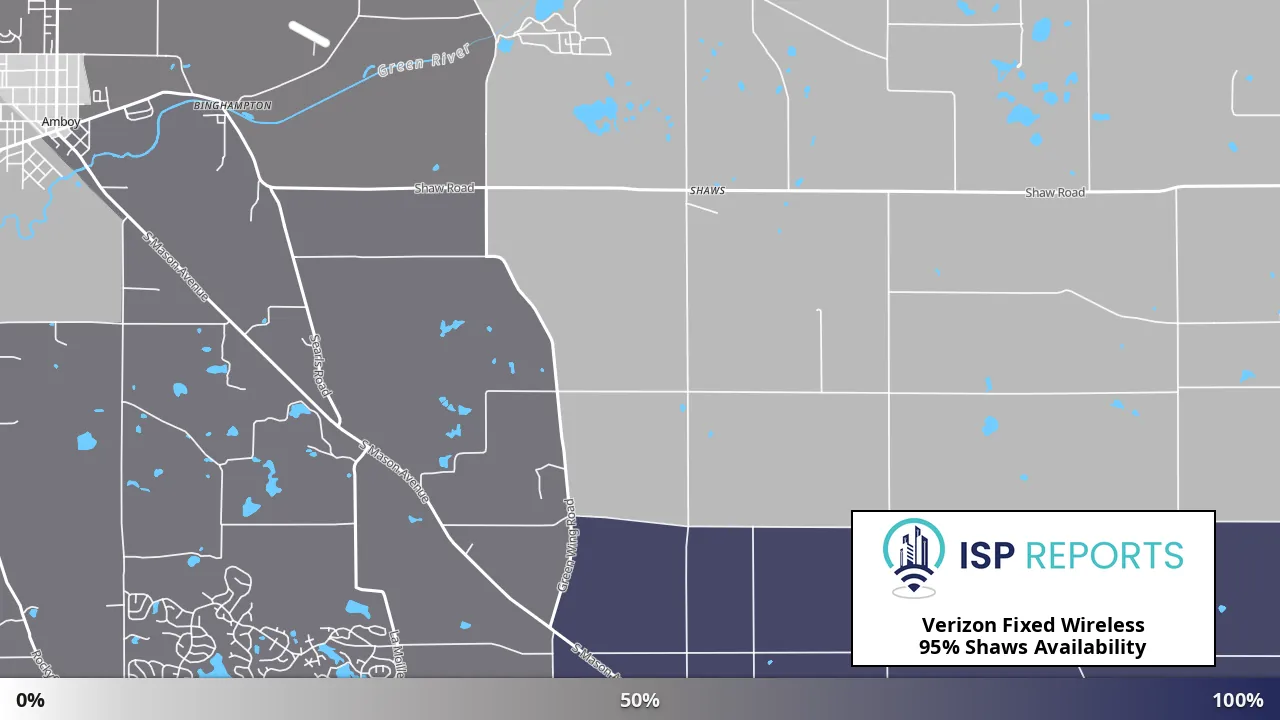 Shaws, IL map of internet availability