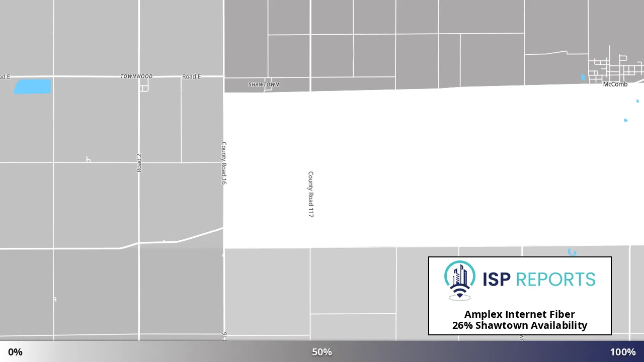 Shawtown, OH map of internet availability