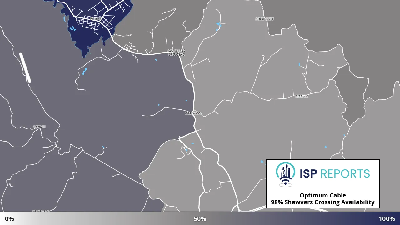 Shawvers Crossing, WV map of internet availability