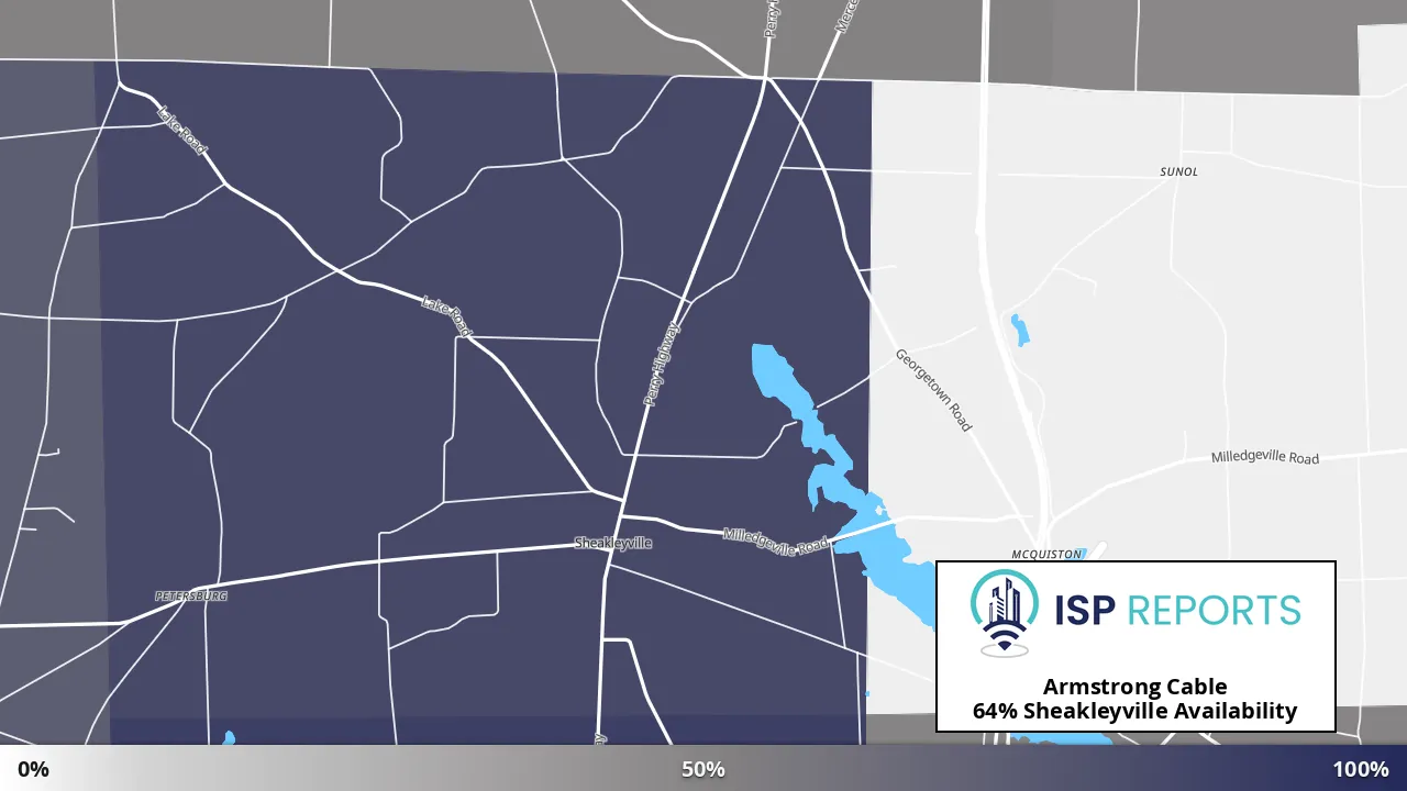 Sheakleyville, PA map of internet availability