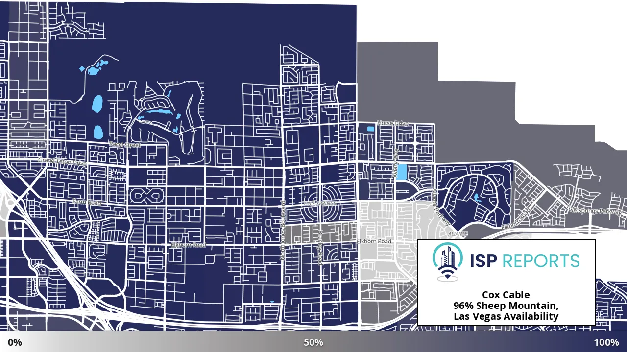 Sheep Mountain, Las Vegas, NV map of internet availability