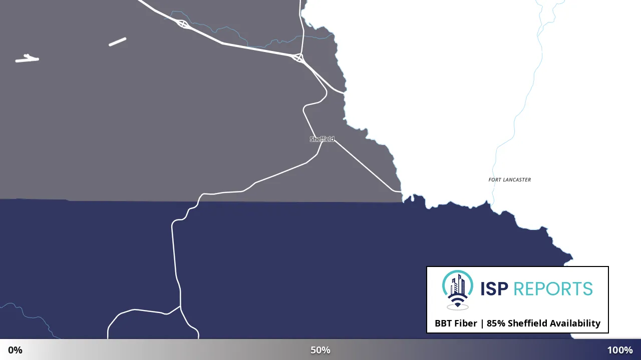 Sheffield, TX map of internet availability