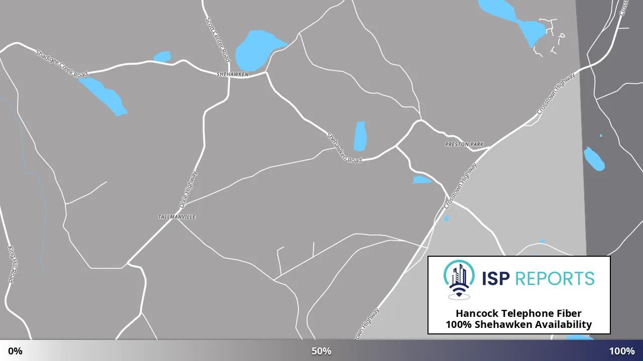 Shehawken, PA map of internet availability