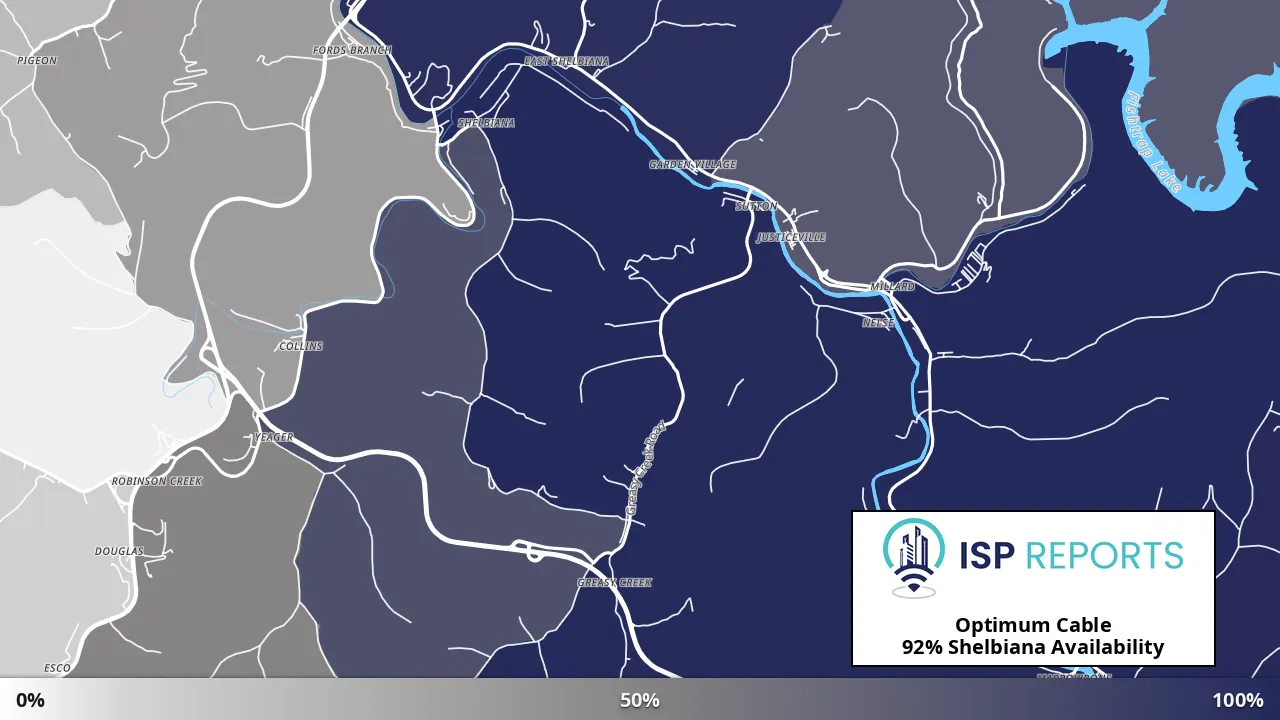 Shelbiana, KY map of internet availability