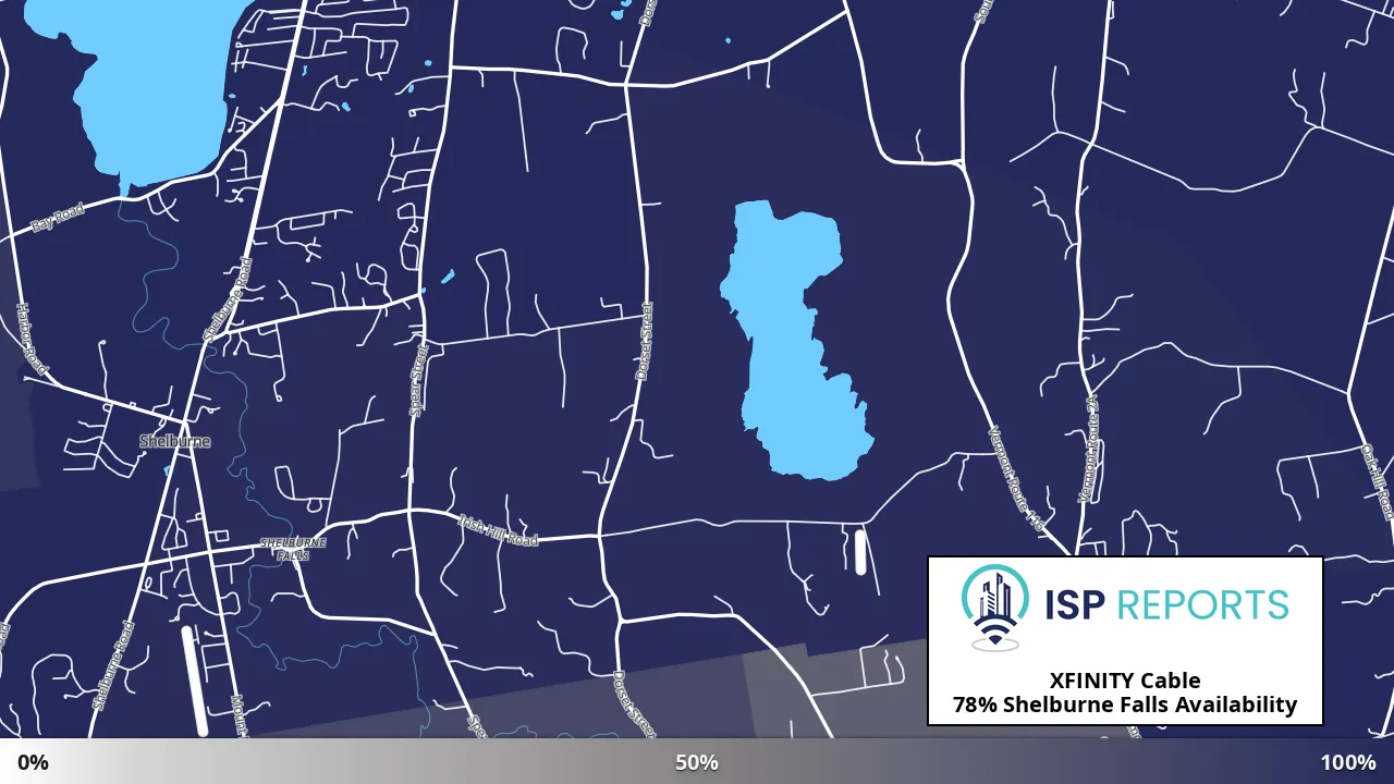 Shelburne Falls, VT map of internet availability