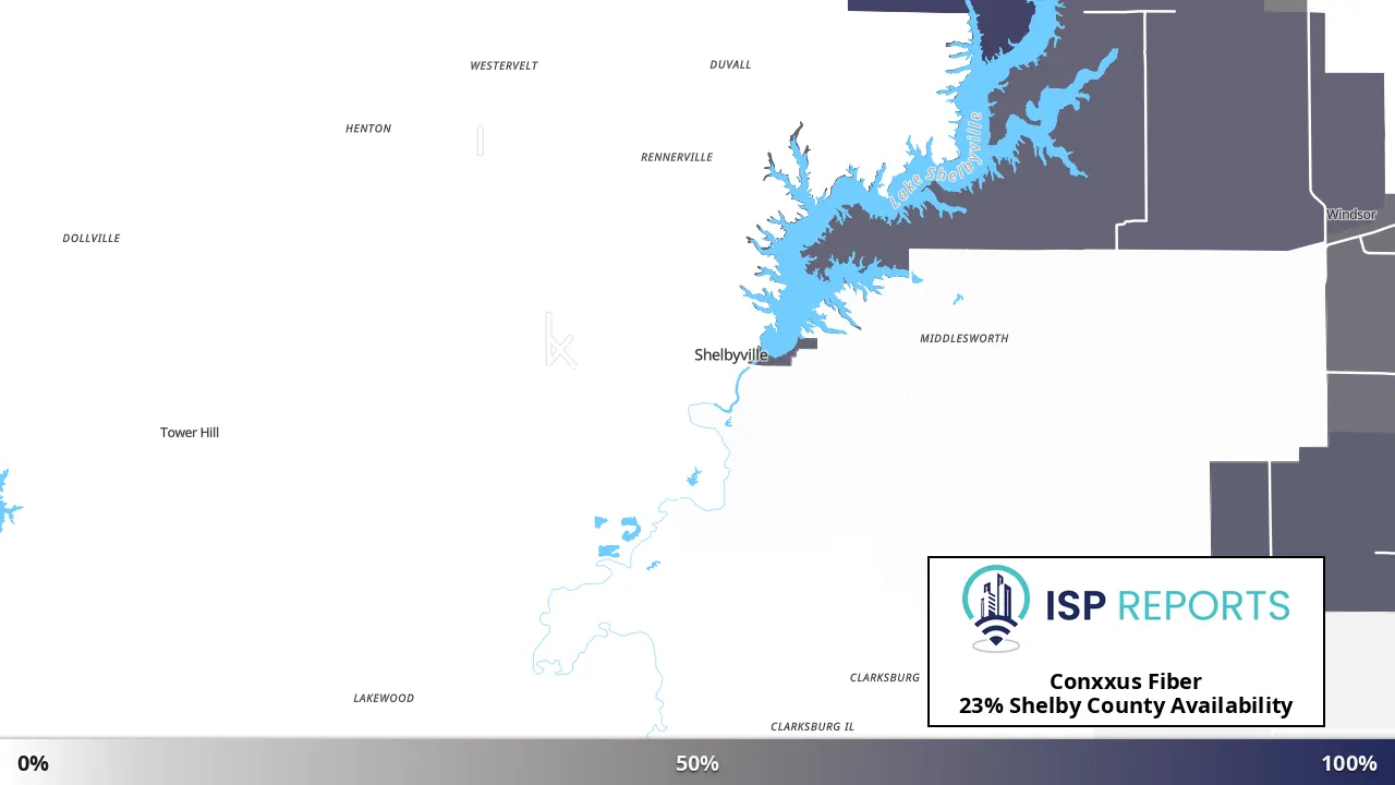 Shelby County, IL map of internet availability