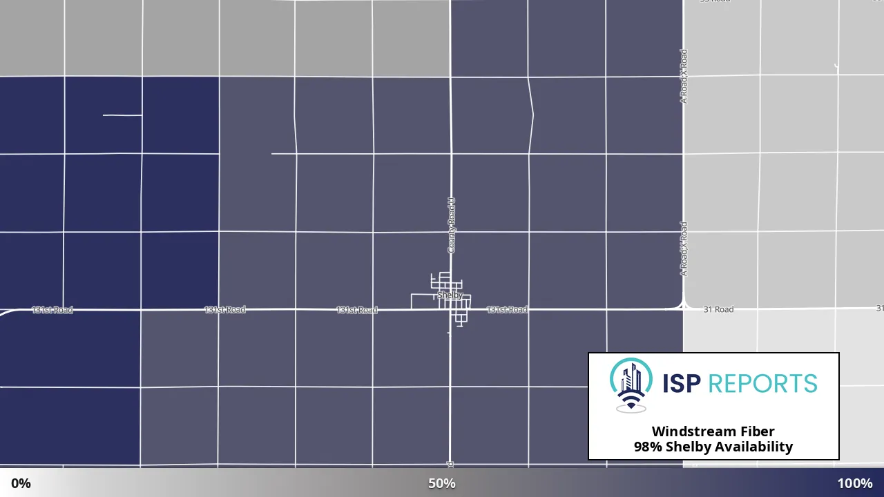 Shelby, NE map of internet availability
